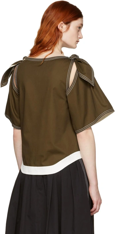 Shop Chloé Brown Bow Sleeves Blouse
