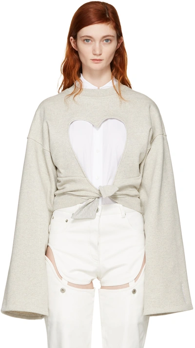Y/project Grey Heart Cut-out Sweatshirt