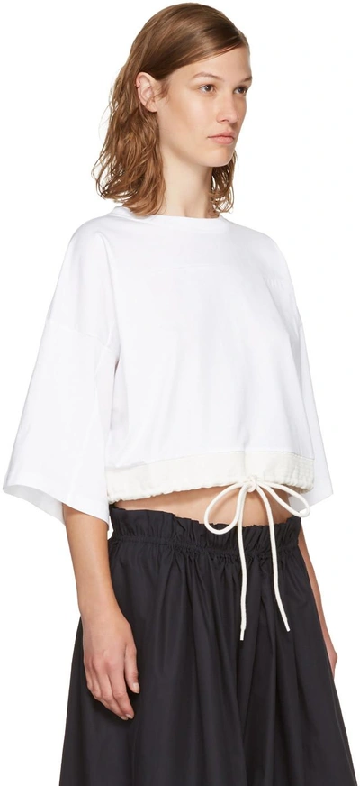 Shop Chloé White Drawstring Cropped T-shirt