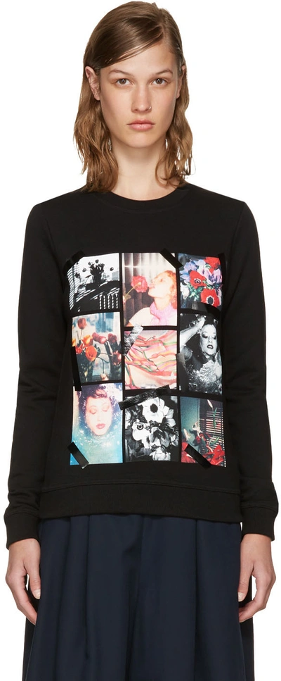 Shop Kenzo Black Photo Collage Sweatshirt