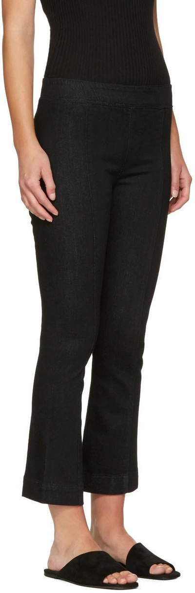 Shop Helmut Lang Black Pull-on Crop Flare Trousers In V84 Rinse Black