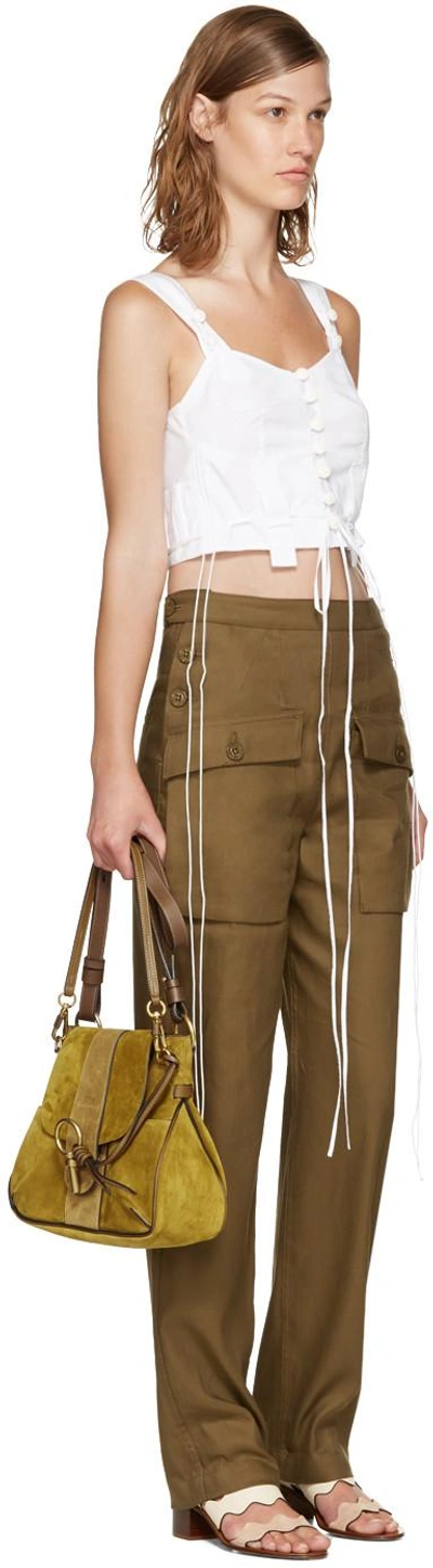Shop Chloé Brown Cargo Pockets Trousers