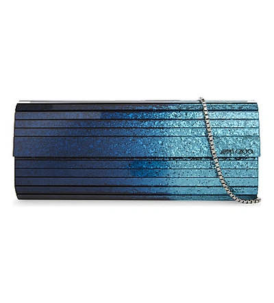 Shop Jimmy Choo Sweetie Glitter Acrylic Clutch In Antique Gold Anthracity
