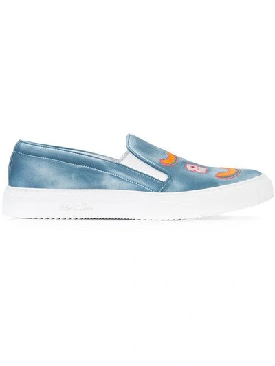 Shop Del Toro Embroidered Detail Sneakers In Blue