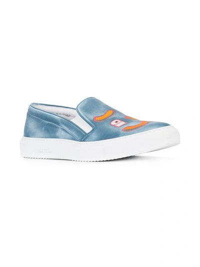 Shop Del Toro Embroidered Detail Sneakers In Blue