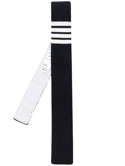 Thom Browne Striped Knitted Tie - Blue