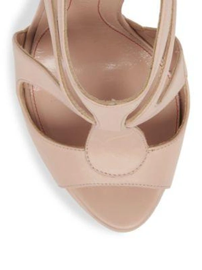 Shop Alexander Mcqueen Leather Platform Sandals In New Cameo