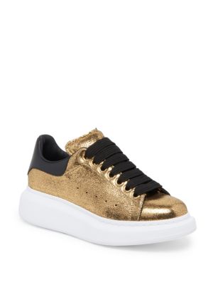 black and gold alexander mcqueen sneakers