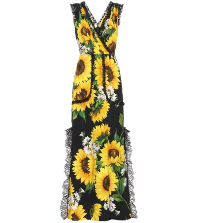 Dolce & Gabbana 花卉印花无袖连衣裙 In Sunflower Print
