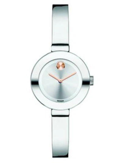 Shop Movado Bold Stainless Steel Bangle Bracelet Watch/25mm In Silver