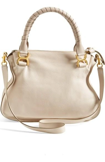 Shop Chloé 'medium Marcie' Leather Satchel In Abstract White