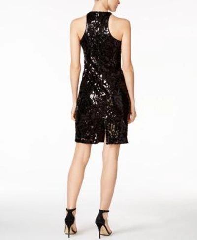 Shop Calvin Klein Sequin Sheath Dress In Black