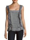 ZADIG & VOLTAIRE Tendre Sleeveless Ruffled Top