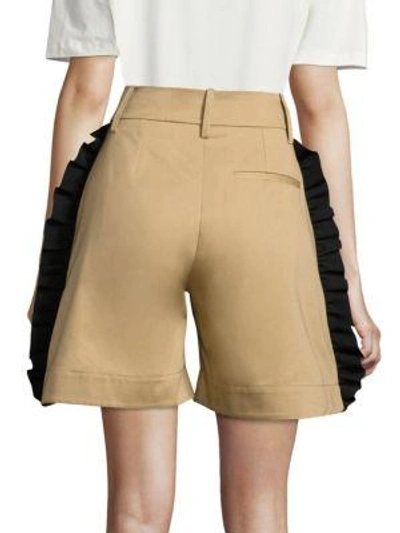 Shop Public School Mousa Twill Cotton Shorts In Curry