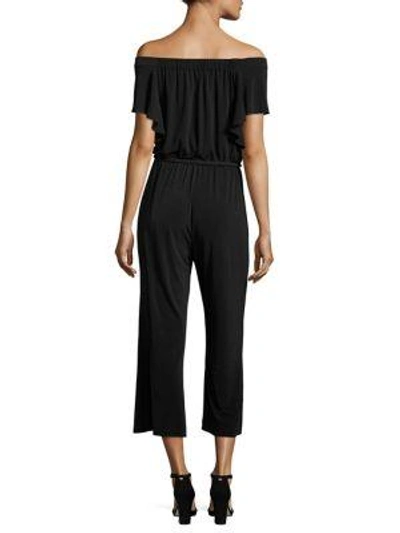 Shop Kobi Halperin Shay Off-the-shoulder Jumpsuit In Black