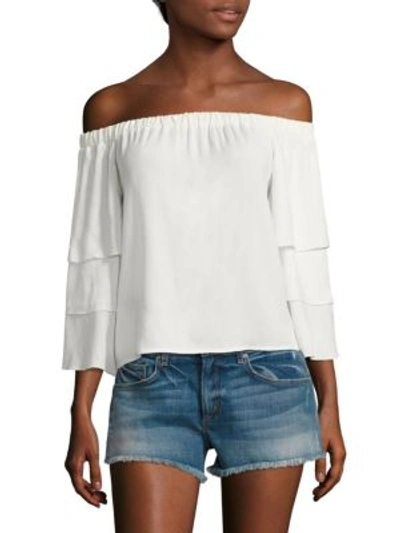 Shop Ella Moss Off-the-shoulder Top In White