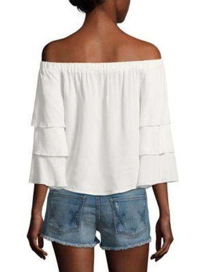 Shop Ella Moss Off-the-shoulder Top In White