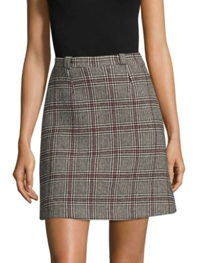 Shop Carven Plaid Wool Skirt In Multi