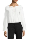 3.1 PHILLIP LIM Pearly Lace-Up Cropped Top