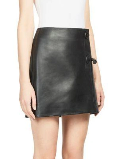 Shop Acne Studios Lise Leather Mini Skirt In Black