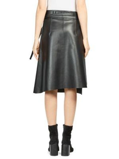 Shop Acne Studios Lakos Leather Wrap Skirt In Black