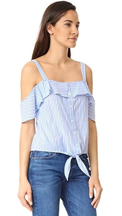 Shop Paige Torie Top In Blue/white