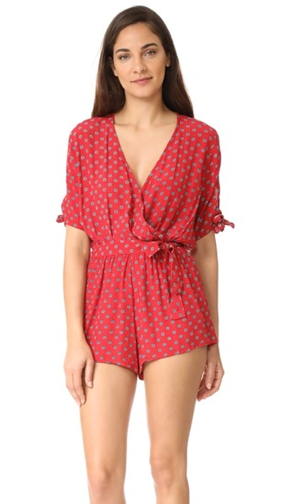 Faithfull The Brand Cusco Playsuit In Lucy Print-red