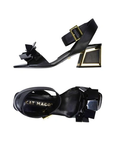 Kat Maconie Gina Black Leather Heeled Sandals