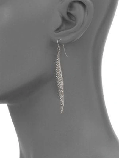 Shop Abs By Allen Schwartz Pavé Wave Drop Earrings/silvertone