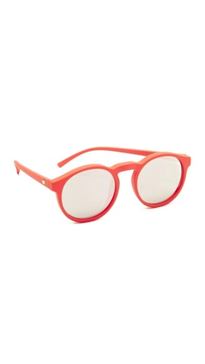 Le Specs Cubanos Sunglasses In Firecracker Rubber/peach Revo