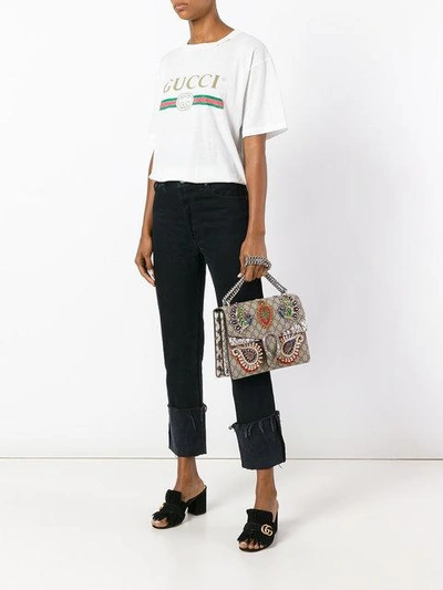 Shop Gucci Dionysus Embroidered Shoulder Bag