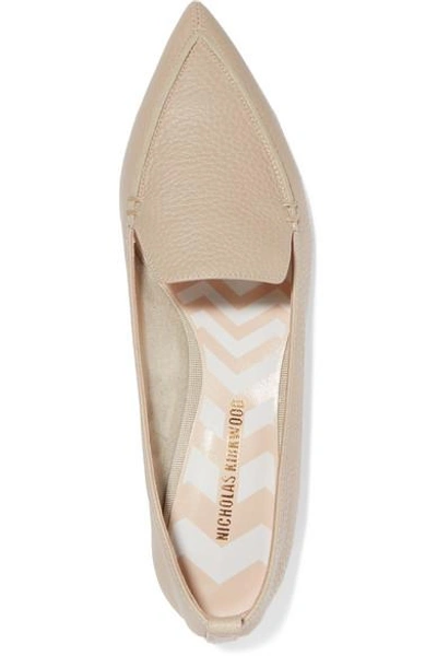 Shop Nicholas Kirkwood Beya Textured-leather Point-toe Flats