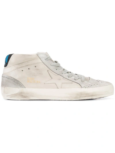 Golden Goose Mid Star Trainers In Grey