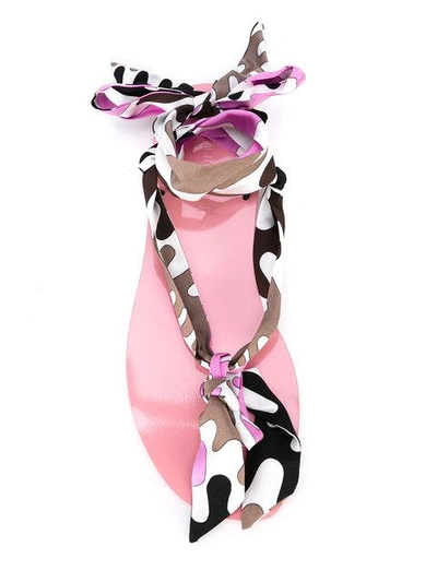 Shop Emilio Pucci Textile Wrap Sandals In Pink