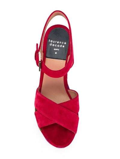 Shop Laurence Dacade Nadine Floral-embroidered Sandals In Red