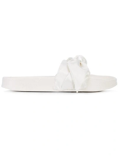 Shop Puma Bow Slide Sandals In White