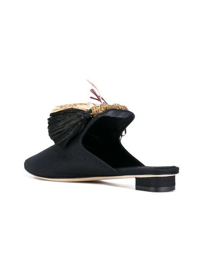 Shop Sanayi313 Carolsello Tassel Slippers In Black