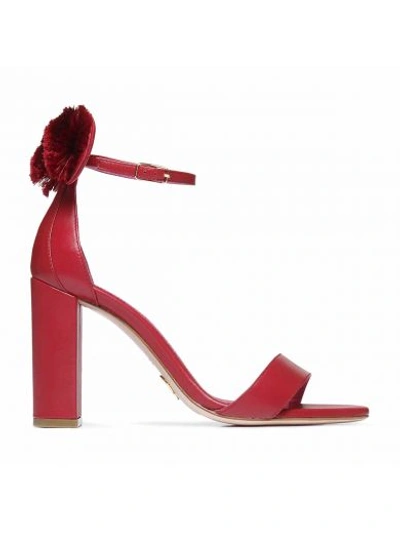Oscar Tiye Pompom Embellishment Sandals In Red
