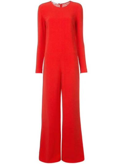 Shop Stella Mccartney Lace Back Jumpsuit In Red