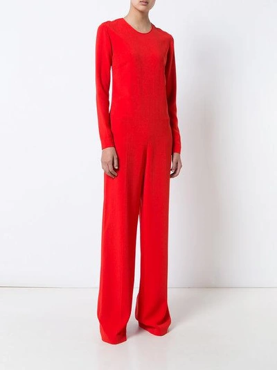 Shop Stella Mccartney Lace Back Jumpsuit In Red