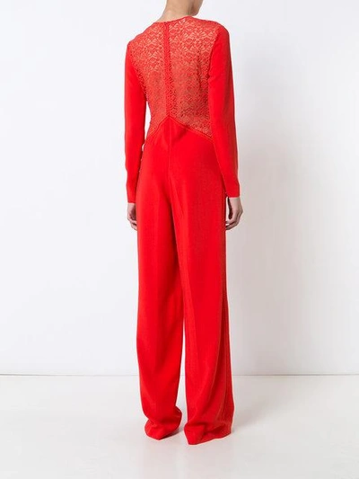 Shop Stella Mccartney Lace Back Jumpsuit In Red