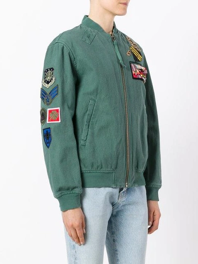 Shop Mr & Mrs Italy Bomber With Patches In Green