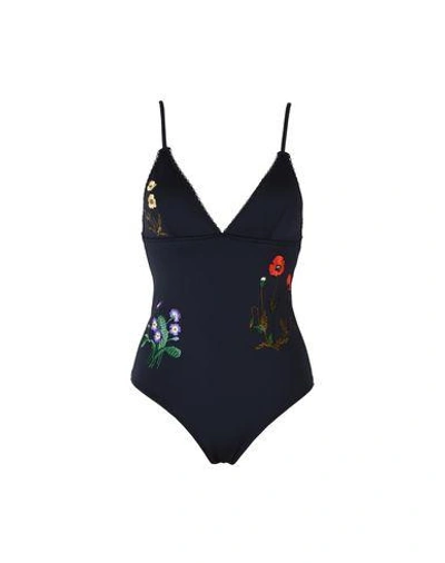 Shop Stella Mccartney One-piece Swimsuits In Dark Blue