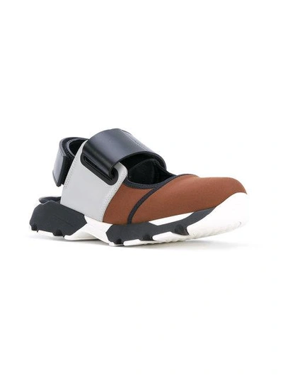 Shop Marni Slingback Technical Sneakers - Brown