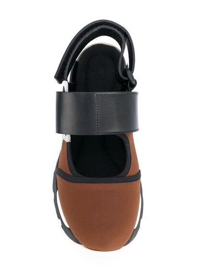 Shop Marni Slingback Technical Sneakers - Brown