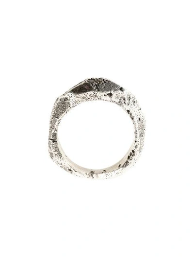 Shop Tobias Wistisen Rough Finish Ring In Stone Rock Ring Arg: 8grs