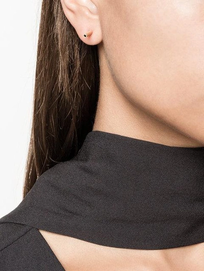 Shop Jelena Behrend Bullet Tube And Diamond Stud Earrings - Black