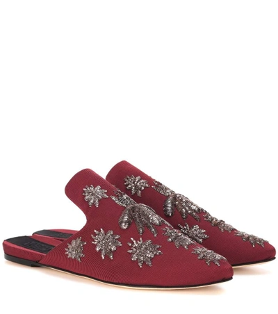 Shop Sanayi313 Multi Ragno Embellished Slippers In Red