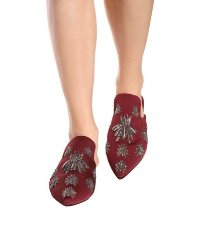 Shop Sanayi313 Multi Ragno Embellished Slippers In Red