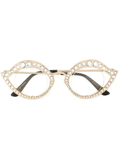 Shop Gucci Crystal Cat Eye Glasses